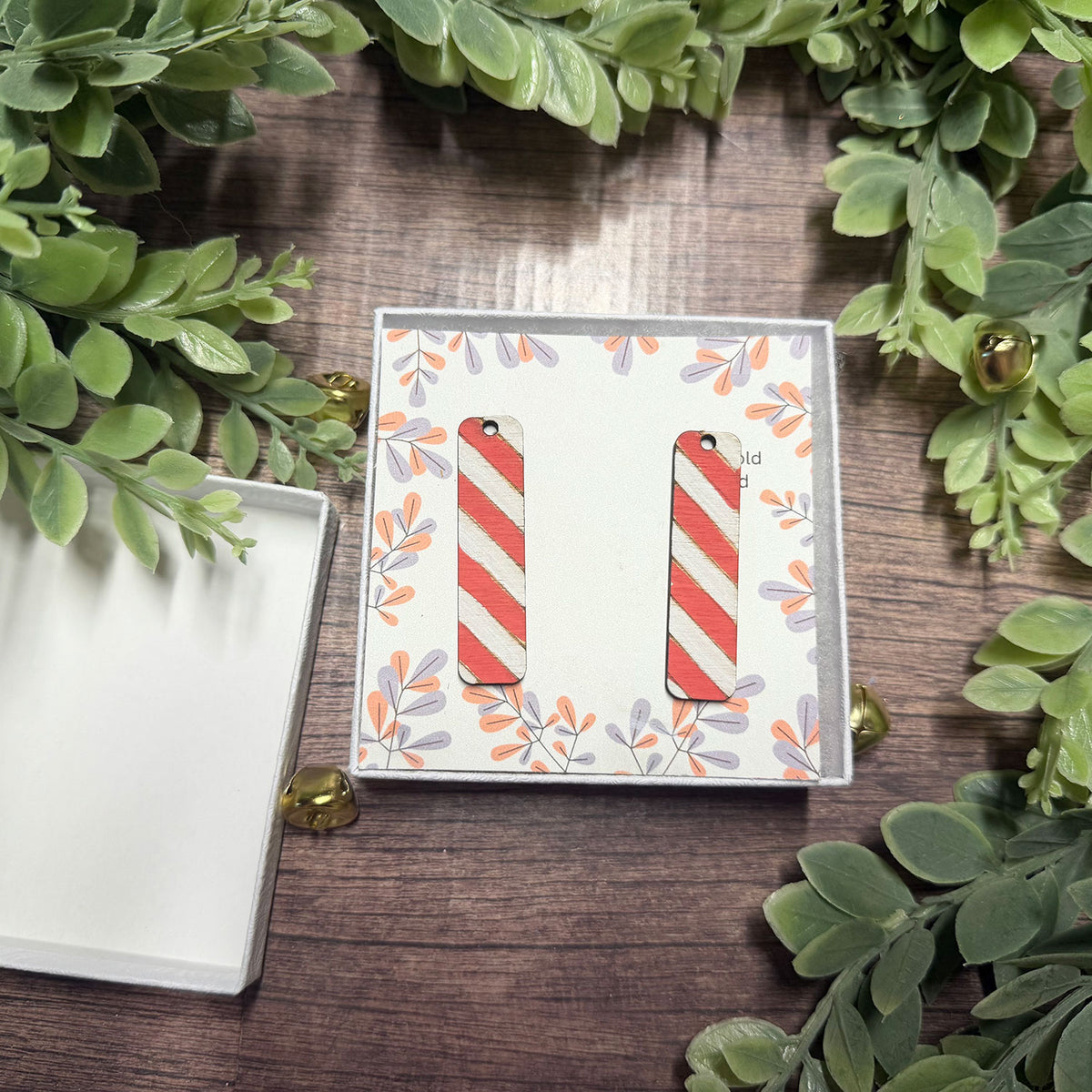 Christmas Candy Cane Dangle Earrings - Glowforge