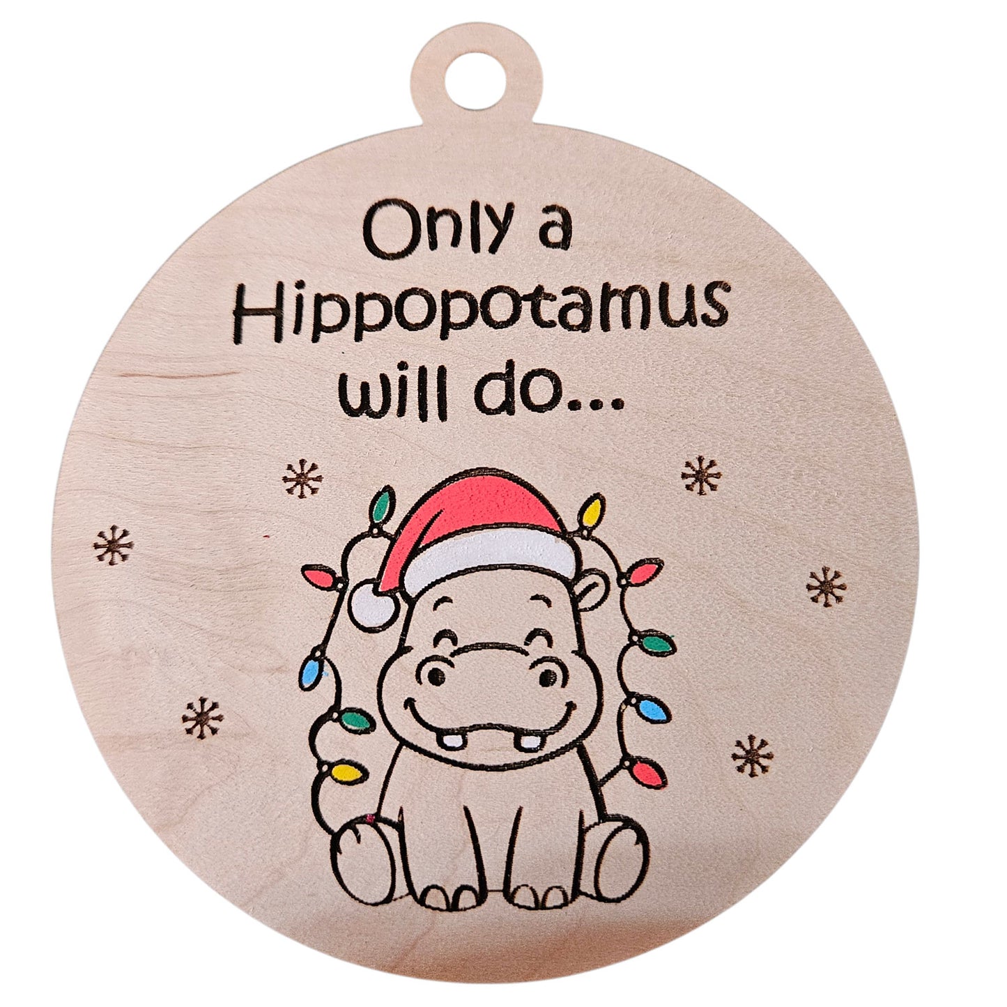 Christmas Hippopotamus Ornament #1