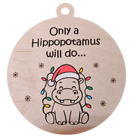 Christmas Hippopotamus Ornament #1