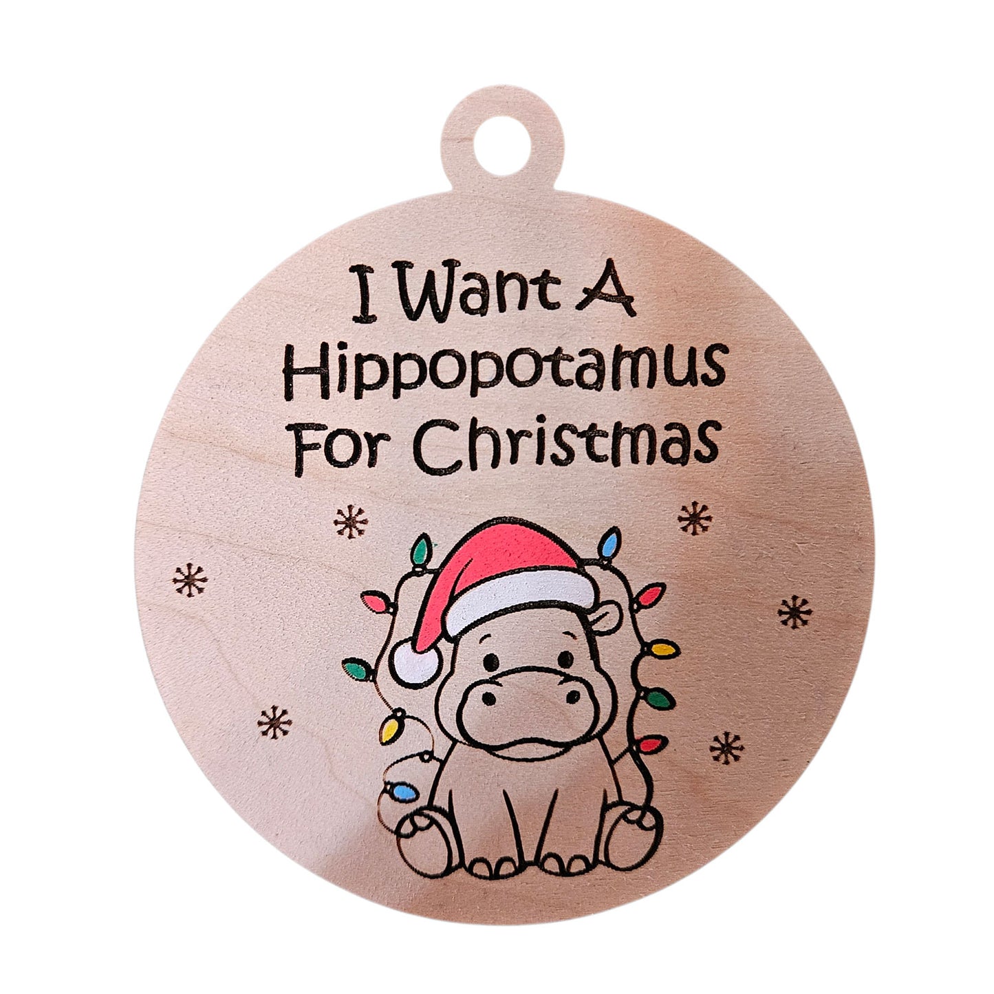Christmas Hippopotamus Ornament #2 - Glowforge