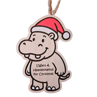 Christmas Hippopotamus Ornament #3 - Glowforge