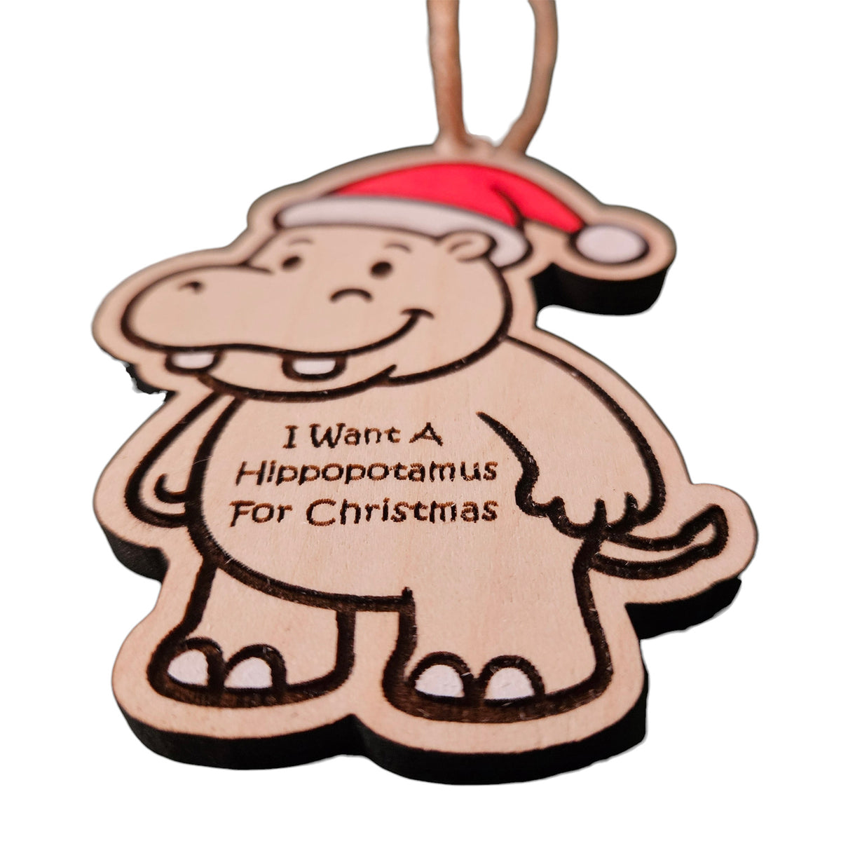 Christmas Hippopotamus Ornament #3 - Glowforge