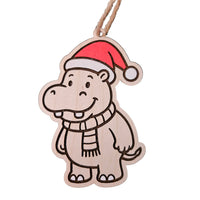 Christmas Hippopotamus Ornament #4 with Winter Scarf