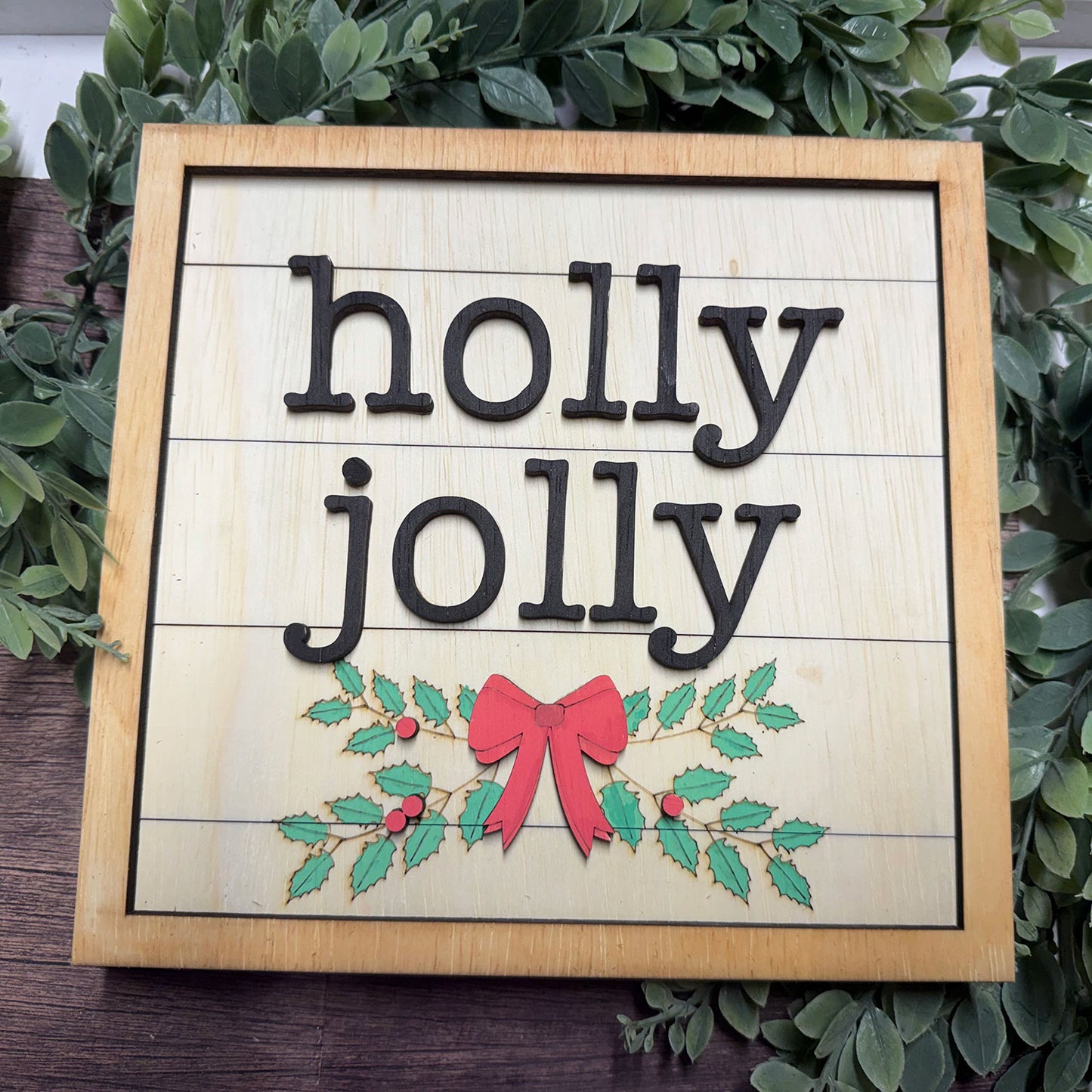 Christmas Holly Jolly Mistletoe Sign - Glowforge
