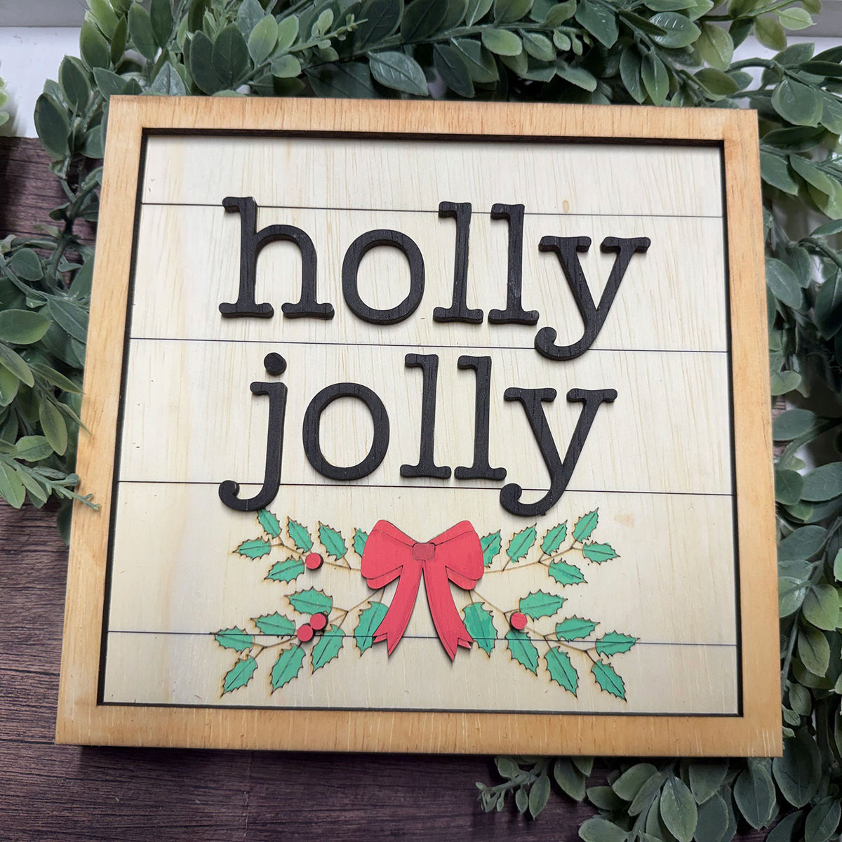 Christmas Holly Jolly Mistletoe Sign - Glowforge