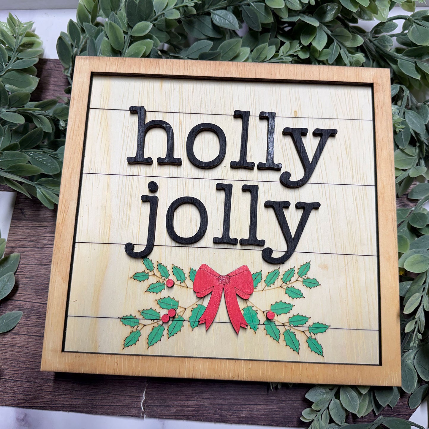 Christmas Holly Jolly Mistletoe Sign - Glowforge