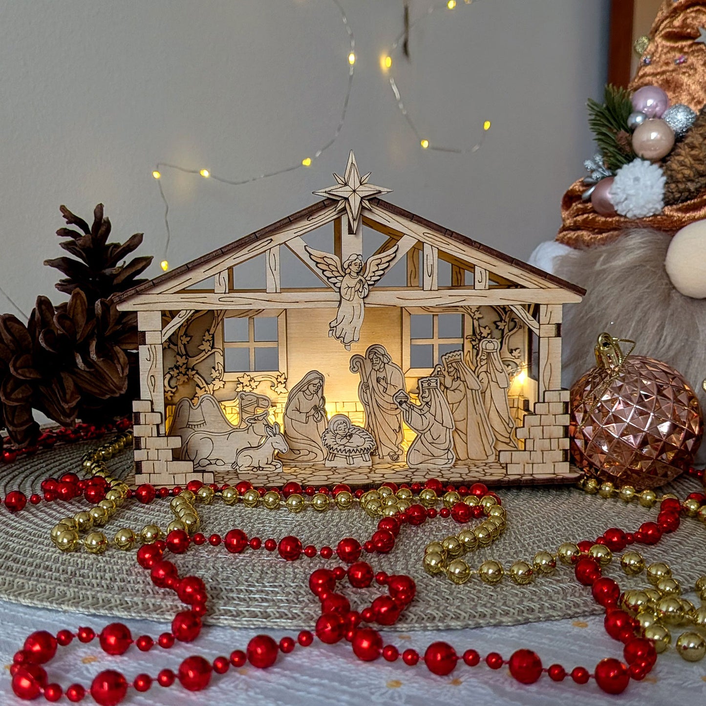 Christmas Nativity Scene – Holy Family, Angel, Animals, Star & Three Wise Men - Glowforge