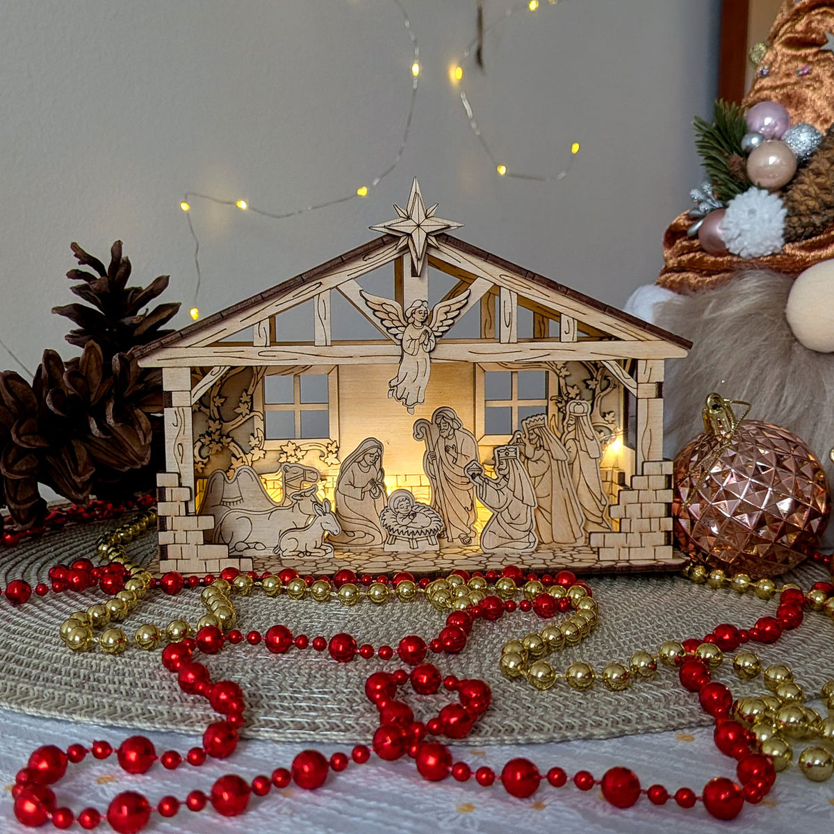 Christmas Nativity Scene – Holy Family, Angel, Animals, Star & Three Wise Men - Glowforge