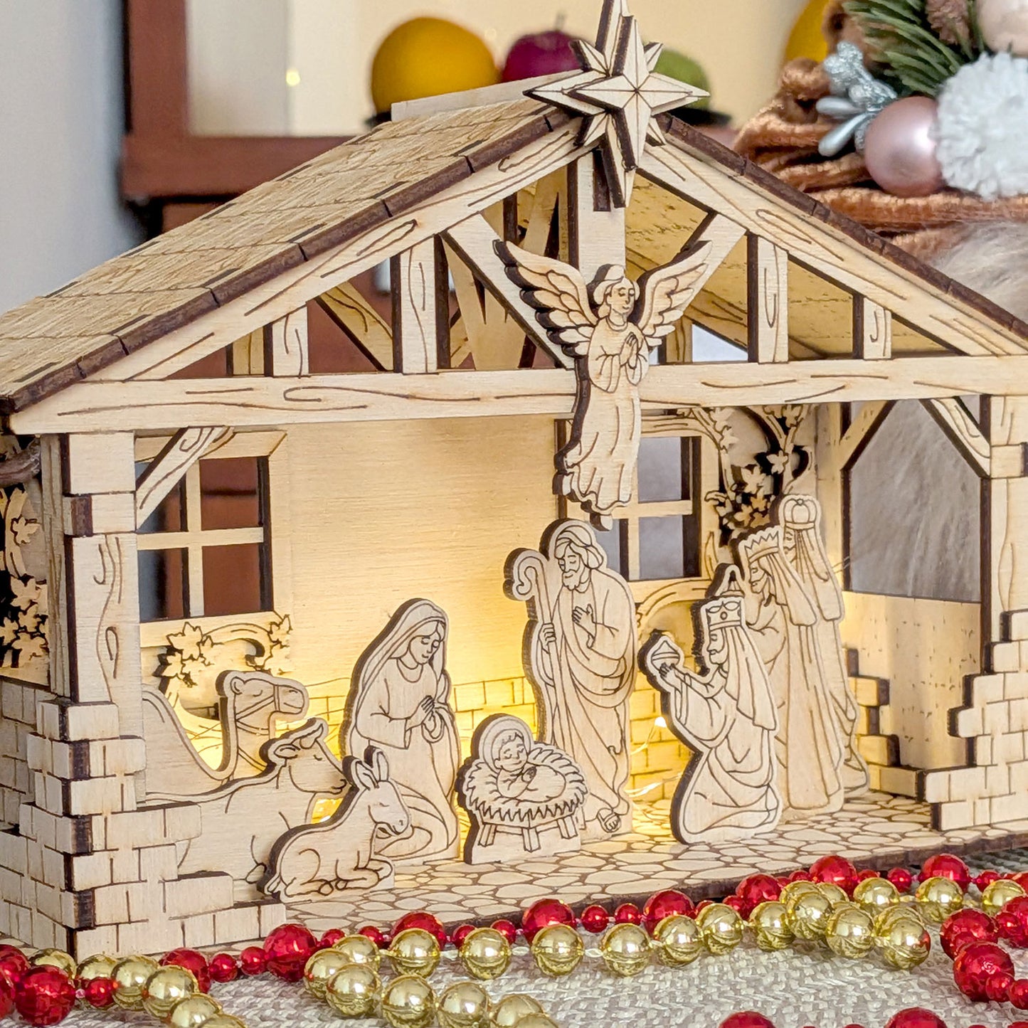 Christmas Nativity Scene – Holy Family, Angel, Animals, Star & Three Wise Men - Glowforge