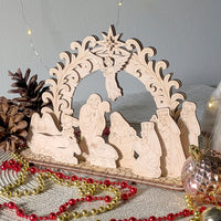 Christmas Nativity Schwibbogen - Holy Family, Baby Jesus, Three Wise Men & Angel Scene - Glowforge