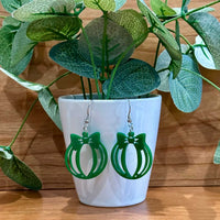 Christmas Ornament Earrings with Bow - Glowforge
