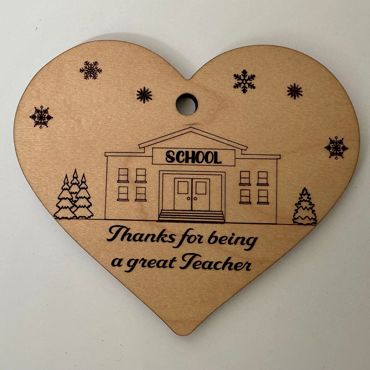 Christmas Ornament for Teacher - Farmhouse Style Christmas Decoration - Glowforge