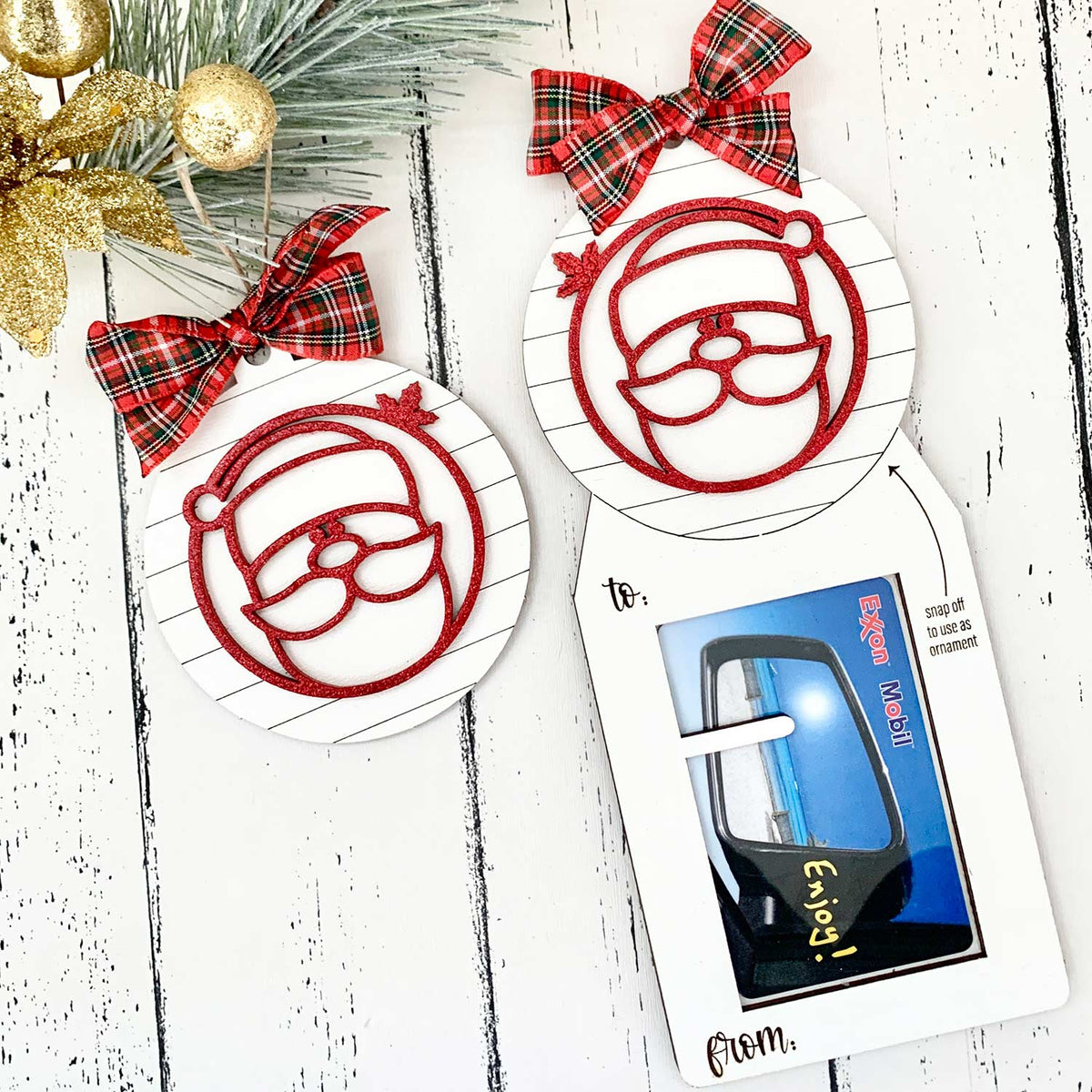 Christmas Ornament Gift Card Holder with 5 Characters - Glowforge