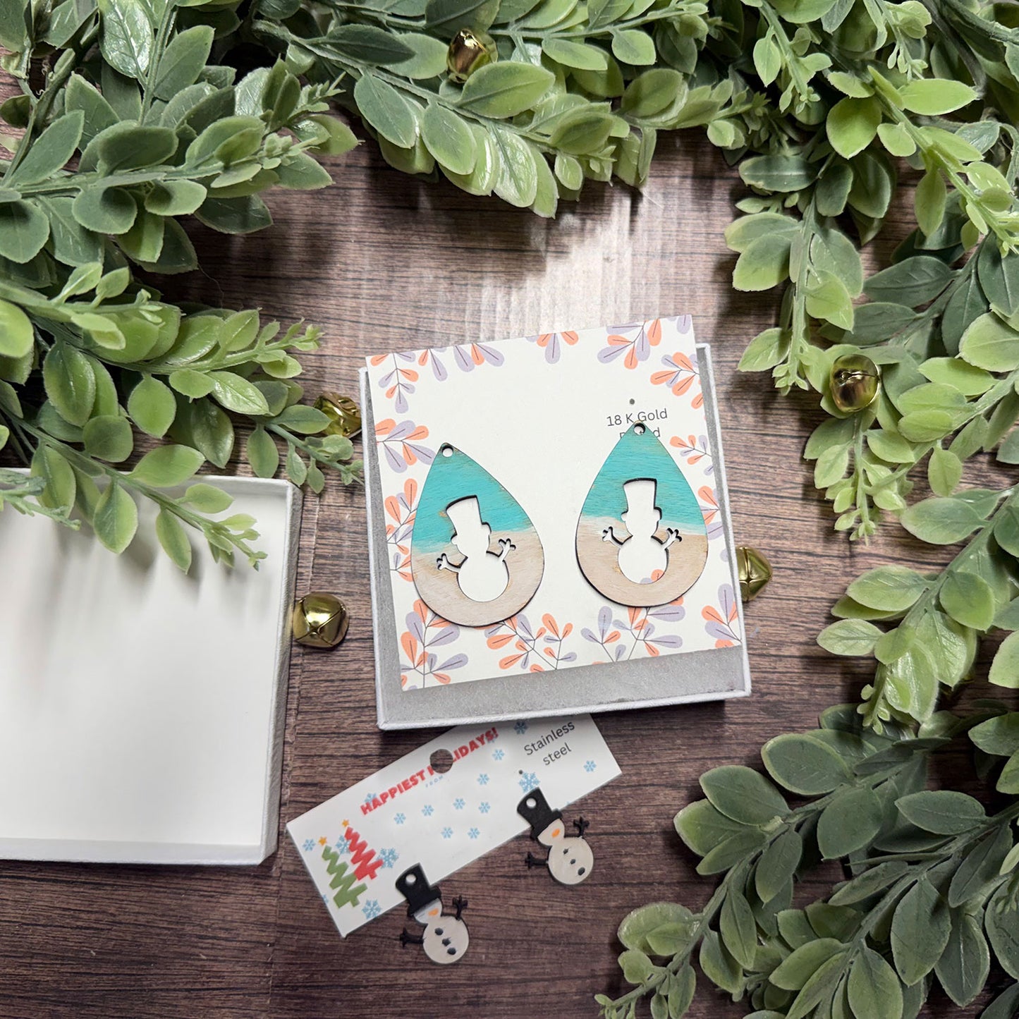 Christmas Snowman Dangle Earrings (Set of 2) - Glowforge