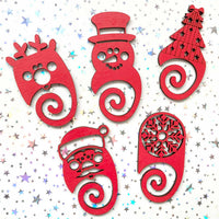 Christmas Spiral Gift Clips (Set of 5) in 2 Sizes - Glowforge