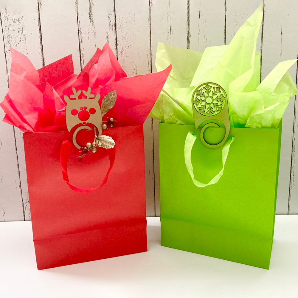 Christmas Spiral Gift Clips (Set of 5) in 2 Sizes - Glowforge