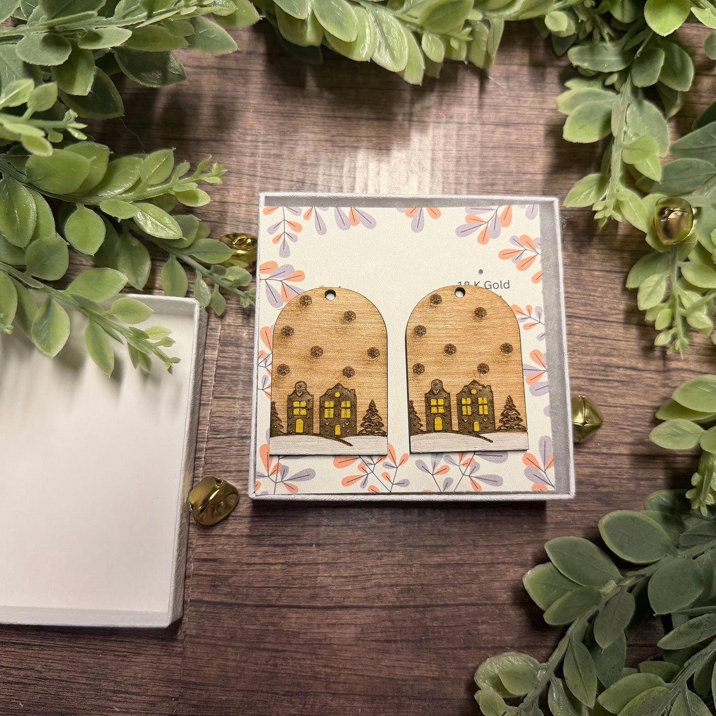 Christmas Town Dangle Earrings - Glowforge