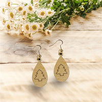 Winter Christmas Tree Teardrop Earrings - Glowforge