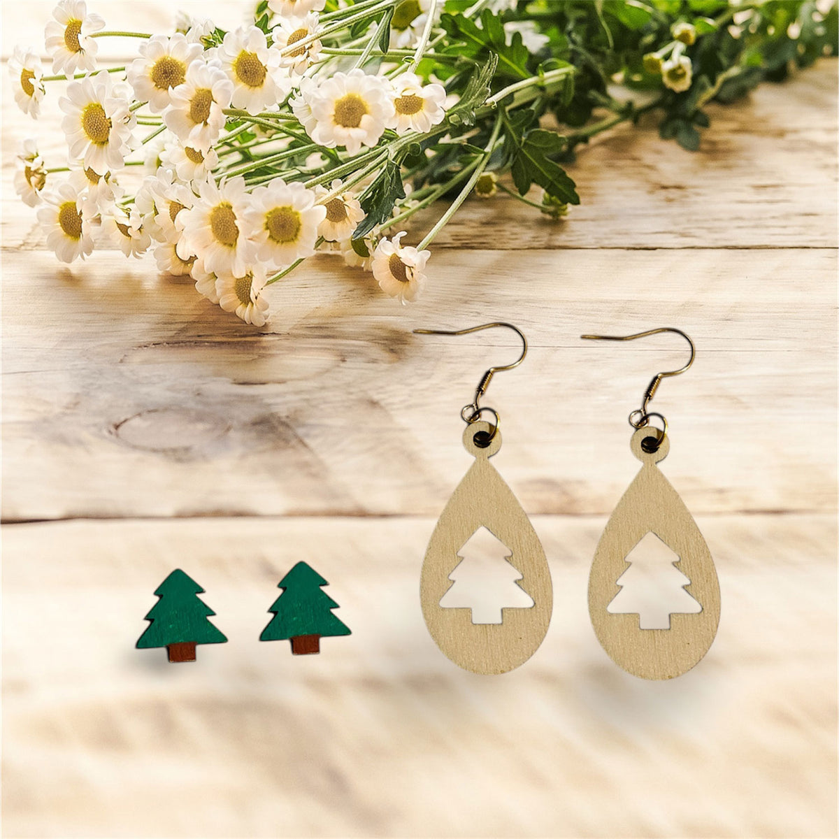 Christmas Tree Winter Earrings - Glowforge