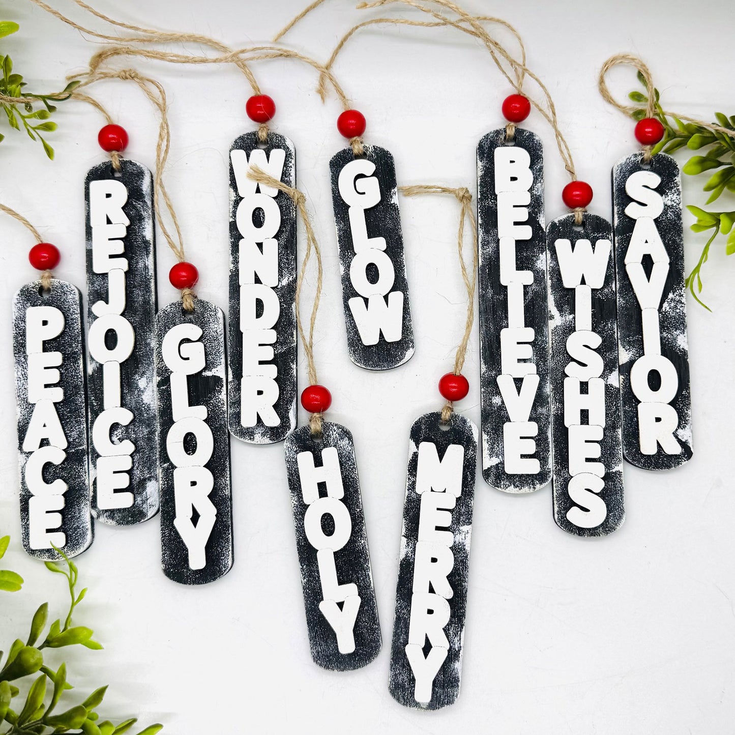 Christmas Word Ornaments (Set of 10) - Collection One - Glowforge