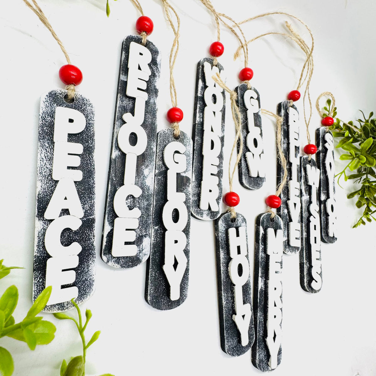 Christmas Word Ornaments (Set of 10) - Collection One - Glowforge