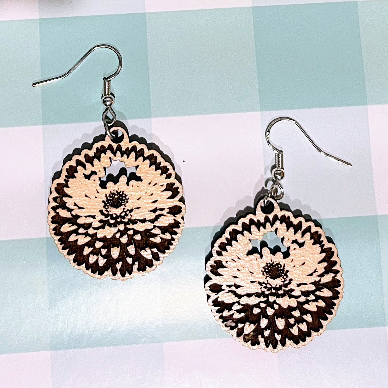 Chrysanthemum Earring Pendants - Glowforge