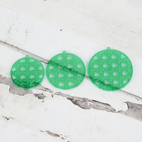 Circle Earrings with Shamrock Rattan Pattern - St. Patrick's Day Earrings (Set of 3 Sizes)- Glowforge