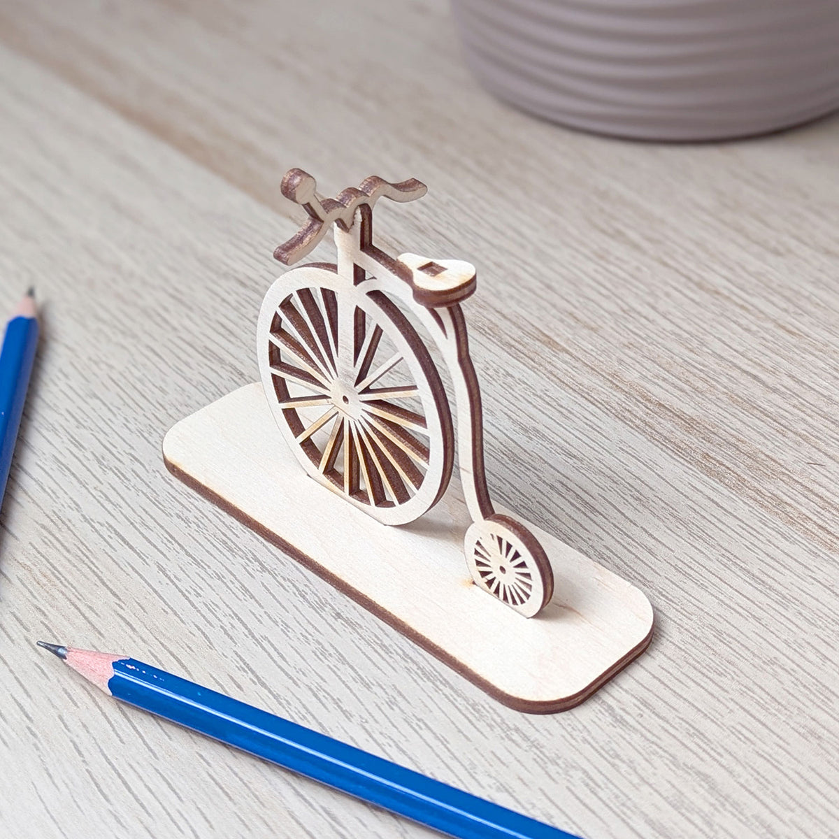 Circus Bicycle Miniature – Vintage-Style Display Model with Stand - Glowforge