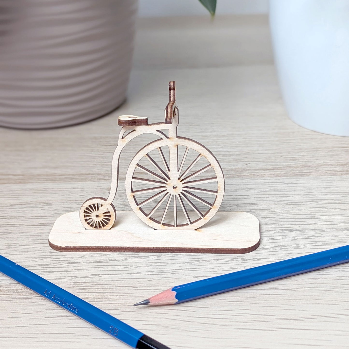 Circus Bicycle Miniature – Vintage-Style Display Model with Stand - Glowforge