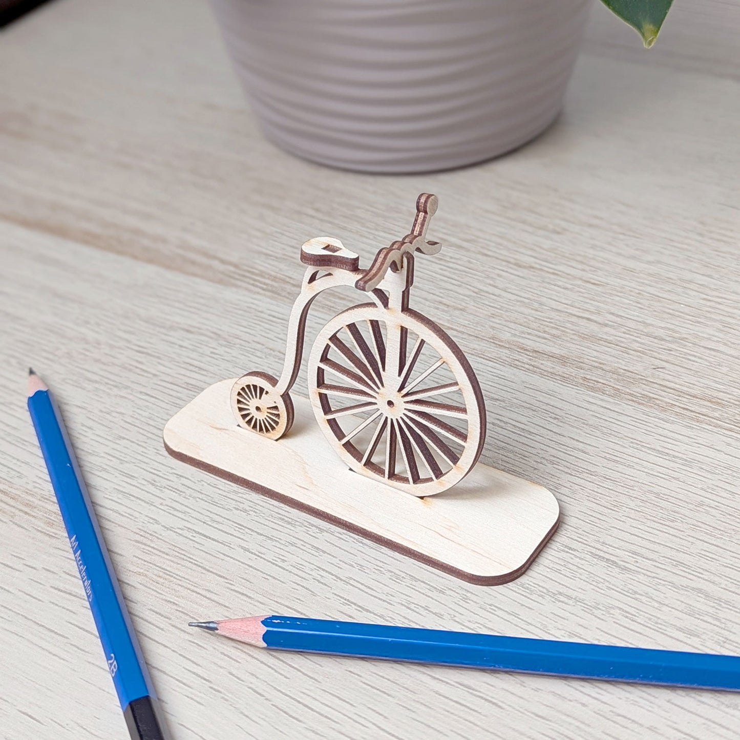 Circus Bicycle Miniature – Vintage-Style Display Model with Stand - Glowforge