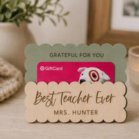 Clear & Wood Teacher Gift Card Holder - Glowforge