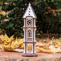 Clock Tower -Tiny Fantasy Building Miniature for Decor or Diorama - Glowforge
