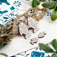 Coastal Line Fish Dangle and Stud Earrings Set - Glowforge