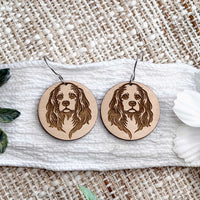 Cocker Spaniel Engraved Disc Earrings - Glowforge