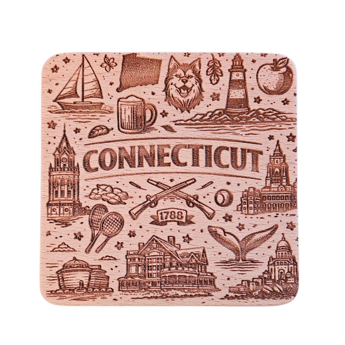 Connecticut Coaster Design - Glowforge