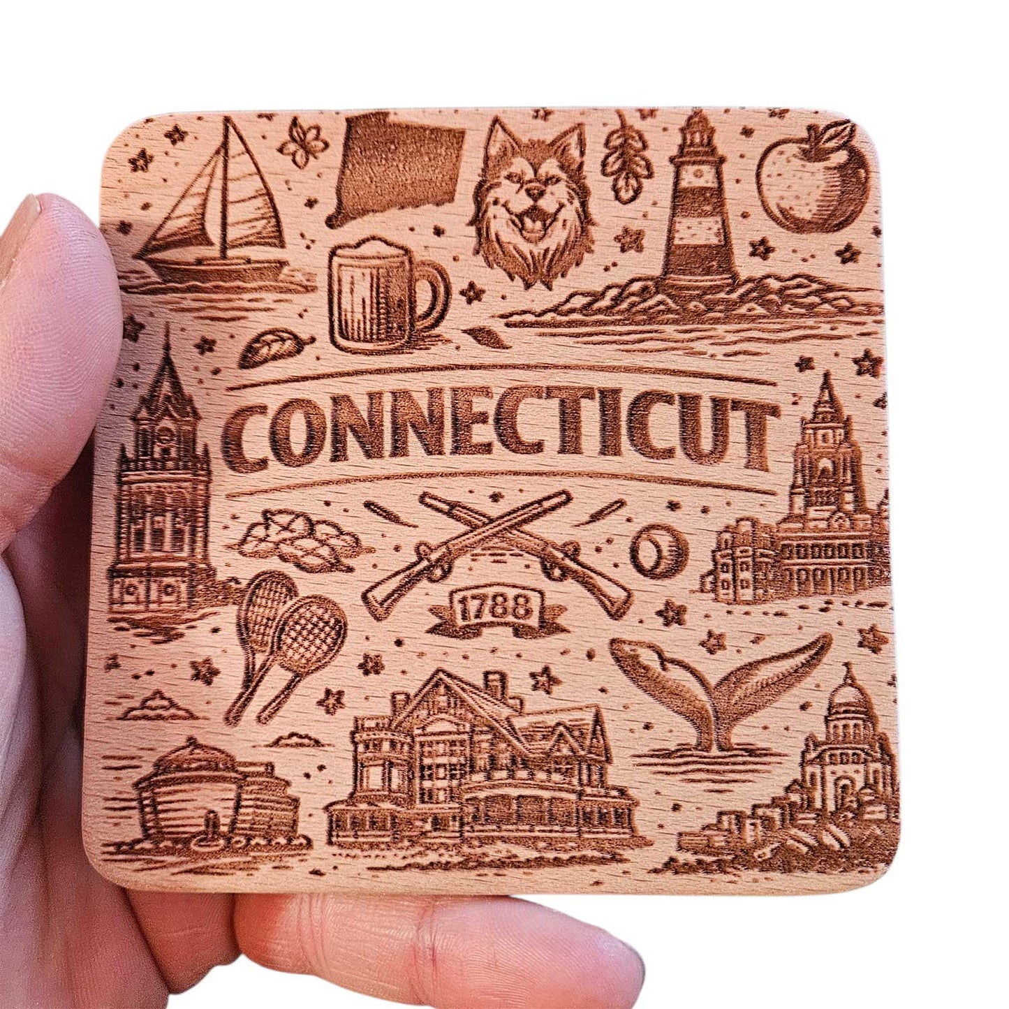 Connecticut Coaster Design - Glowforge