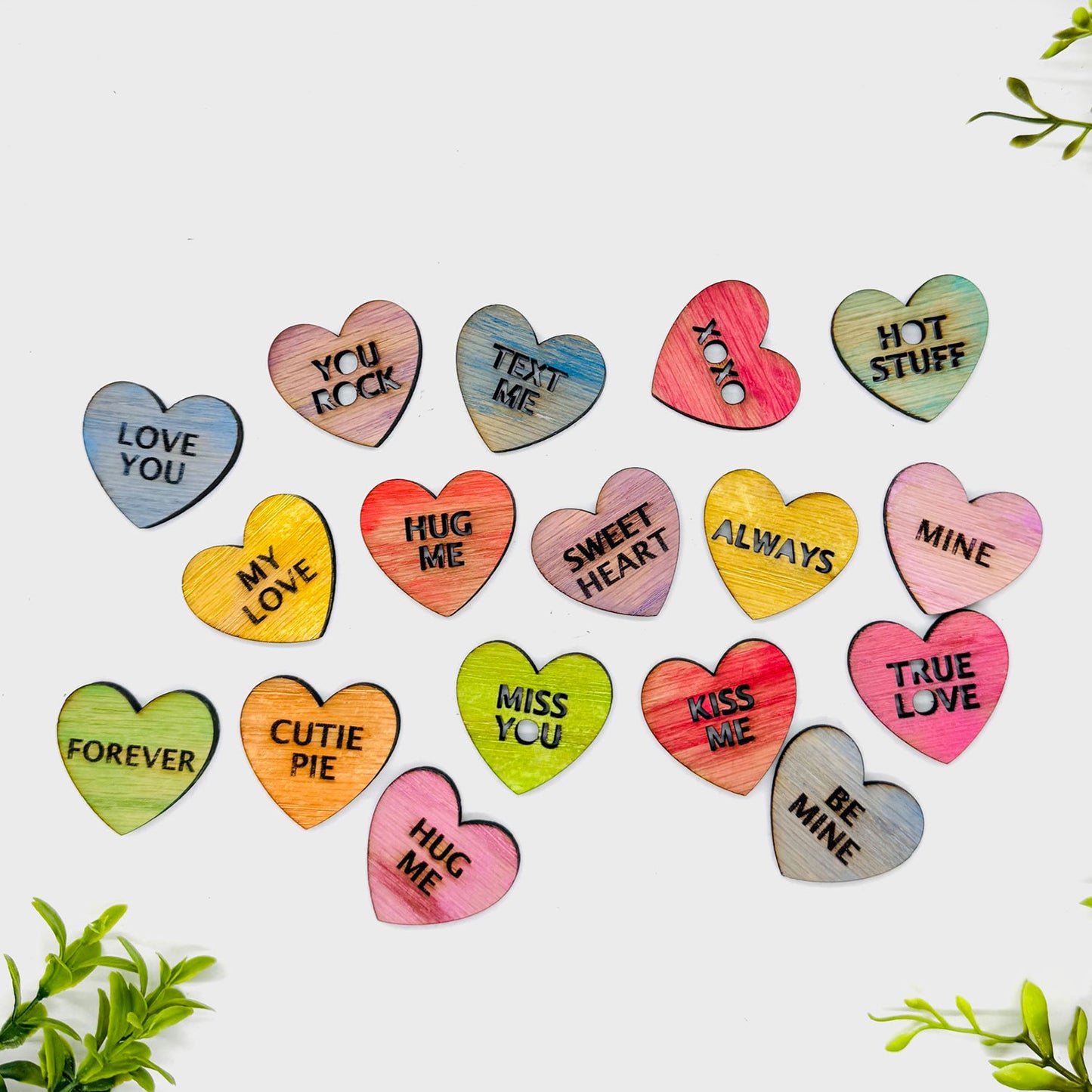 Conversation Heart Engraved Collection (Set of 18) - Glowforge