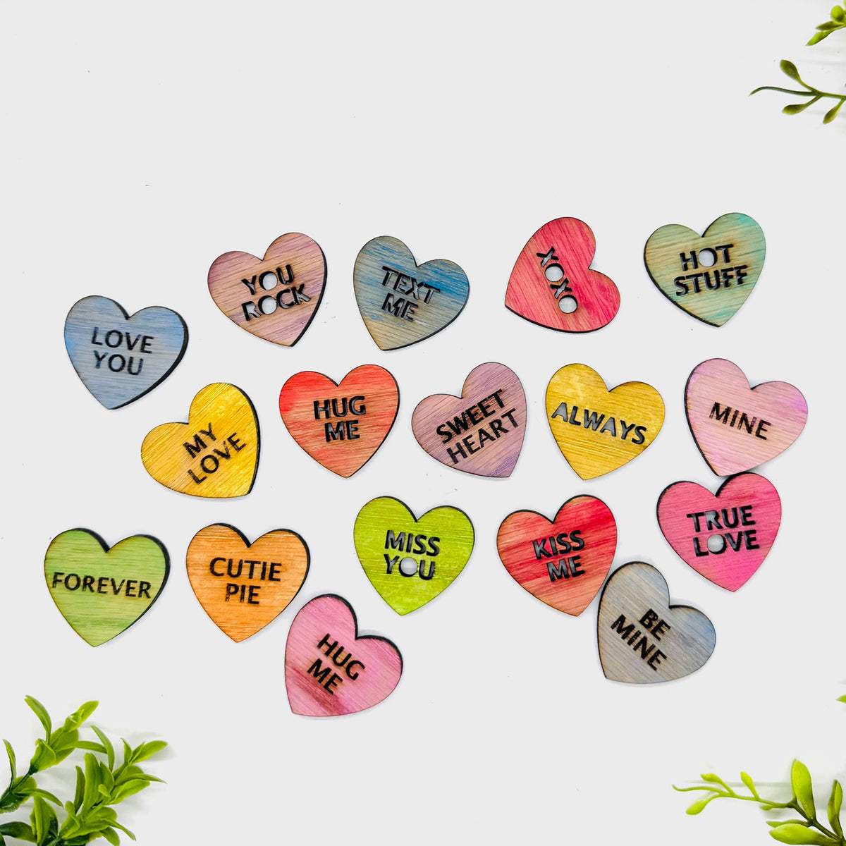 Conversation Heart Engraved Collection (Set of 18) - Glowforge