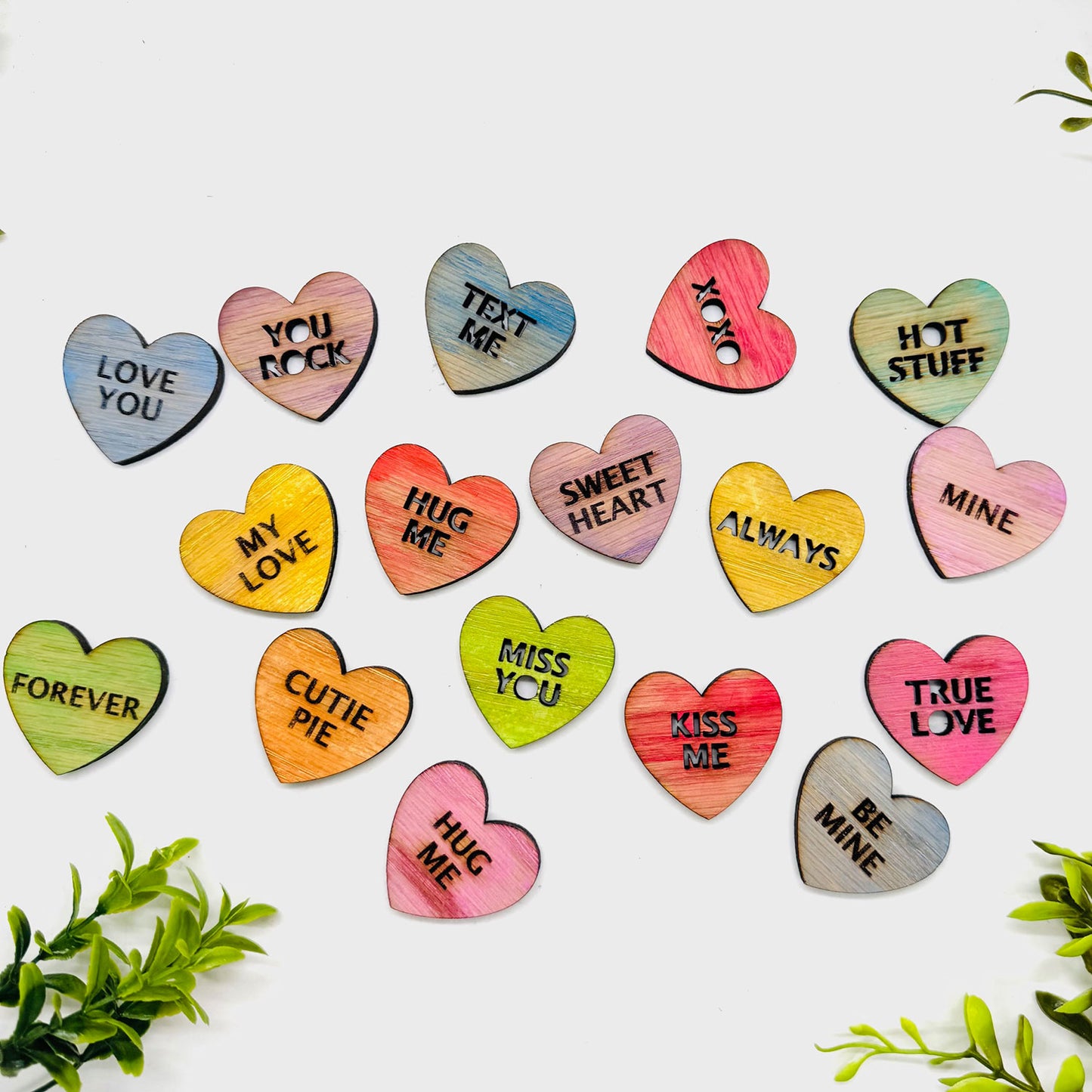 Conversation Heart Engraved Collection (Set of 18) - Glowforge