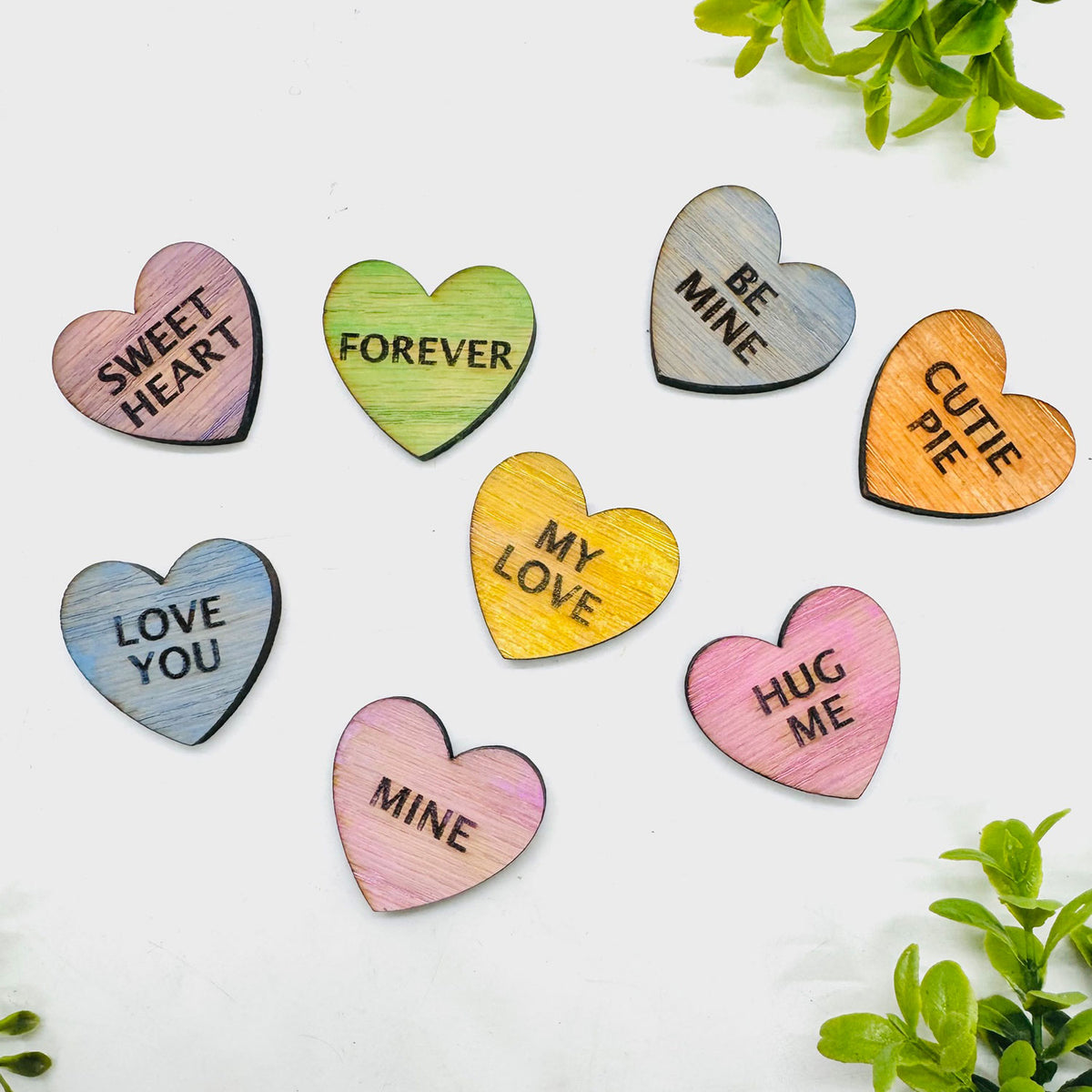 Conversation Heart Engraved Collection (Set of 18) - Glowforge