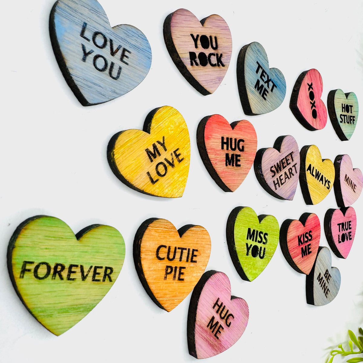 Conversation Heart Engraved Collection (Set of 18) - Glowforge