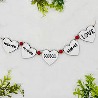 Conversation Heart Valentine Banner Decor (Set of 19 Plus Blank) - Glowforge