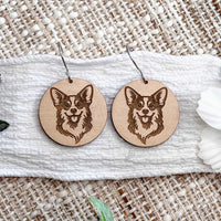 Corgi Engraved Disc Earrings - Glowforge
