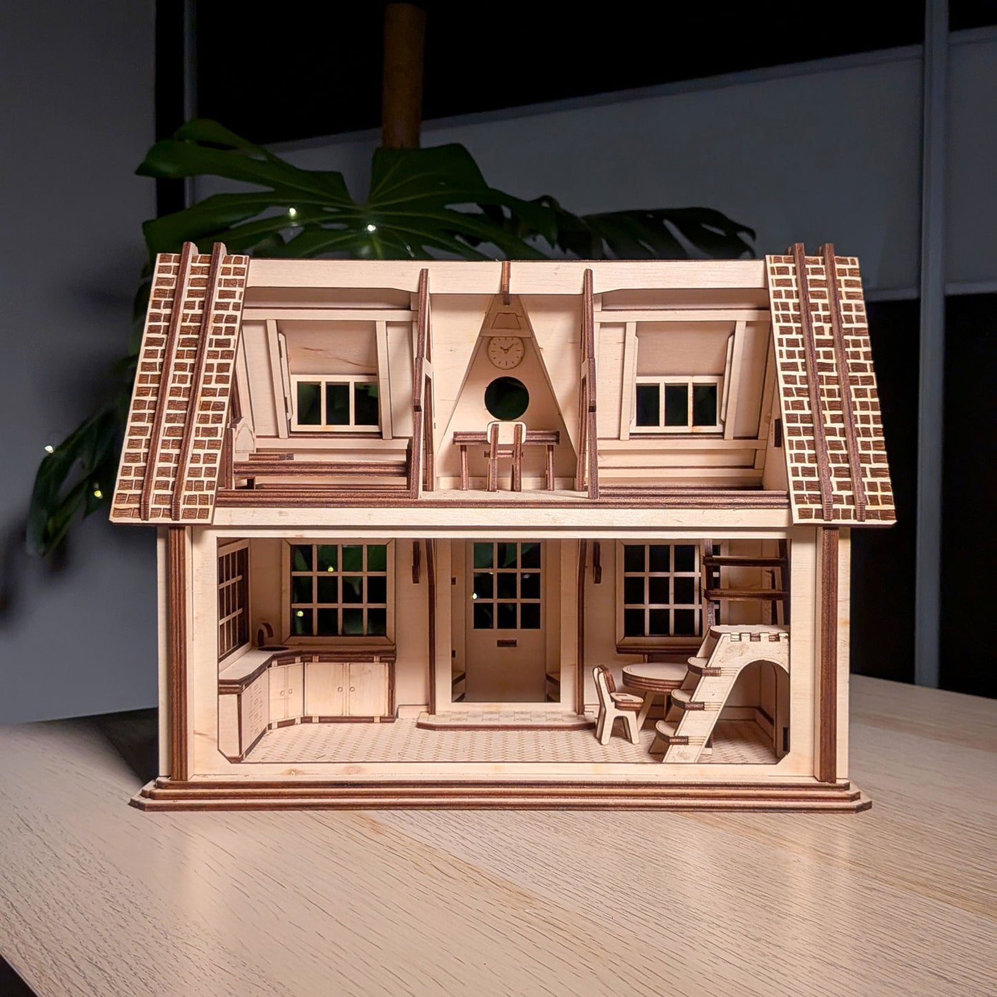 Country Dollhouse with Doll Furniture, Figures & Opening Parts - Glowforge