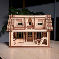 Country Dollhouse with Doll Furniture, Figures & Opening Parts - Glowforge