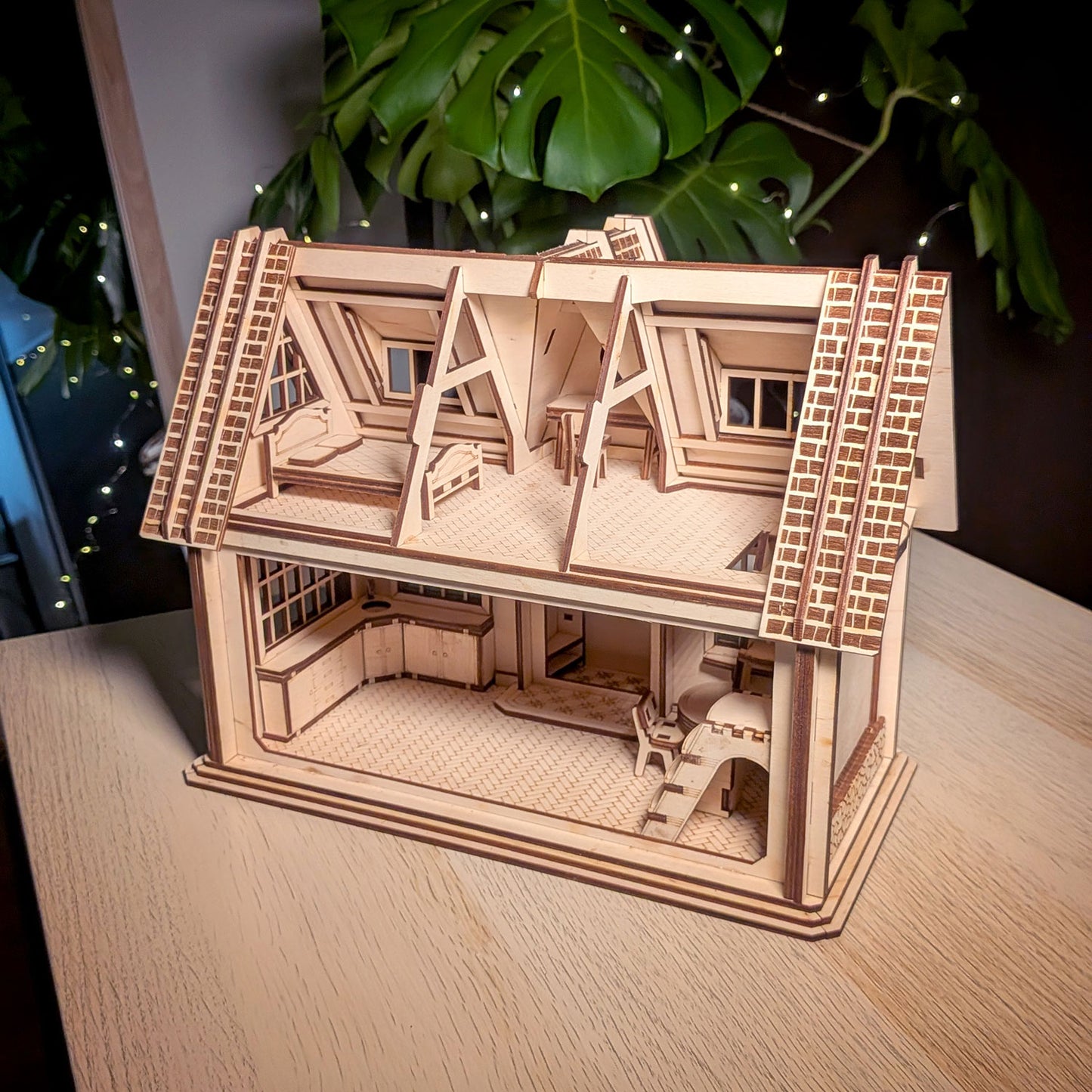 Country Dollhouse with Doll Furniture, Figures & Opening Parts - Glowforge