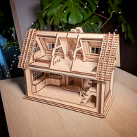 Country Dollhouse with Doll Furniture, Figures & Opening Parts - Glowforge