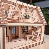Country Dollhouse with Doll Furniture, Figures & Opening Parts - Glowforge