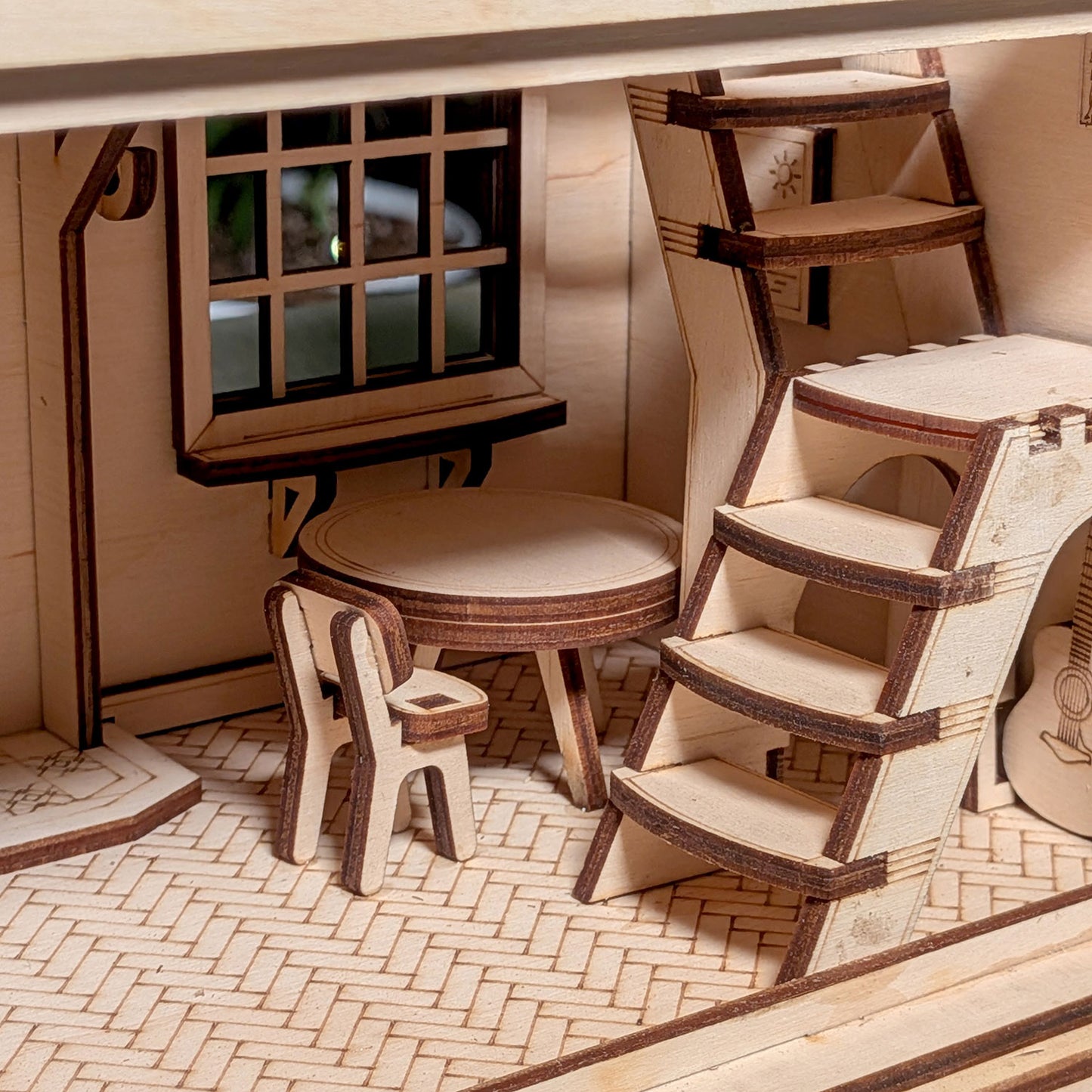Country Dollhouse with Doll Furniture, Figures & Opening Parts - Glowforge
