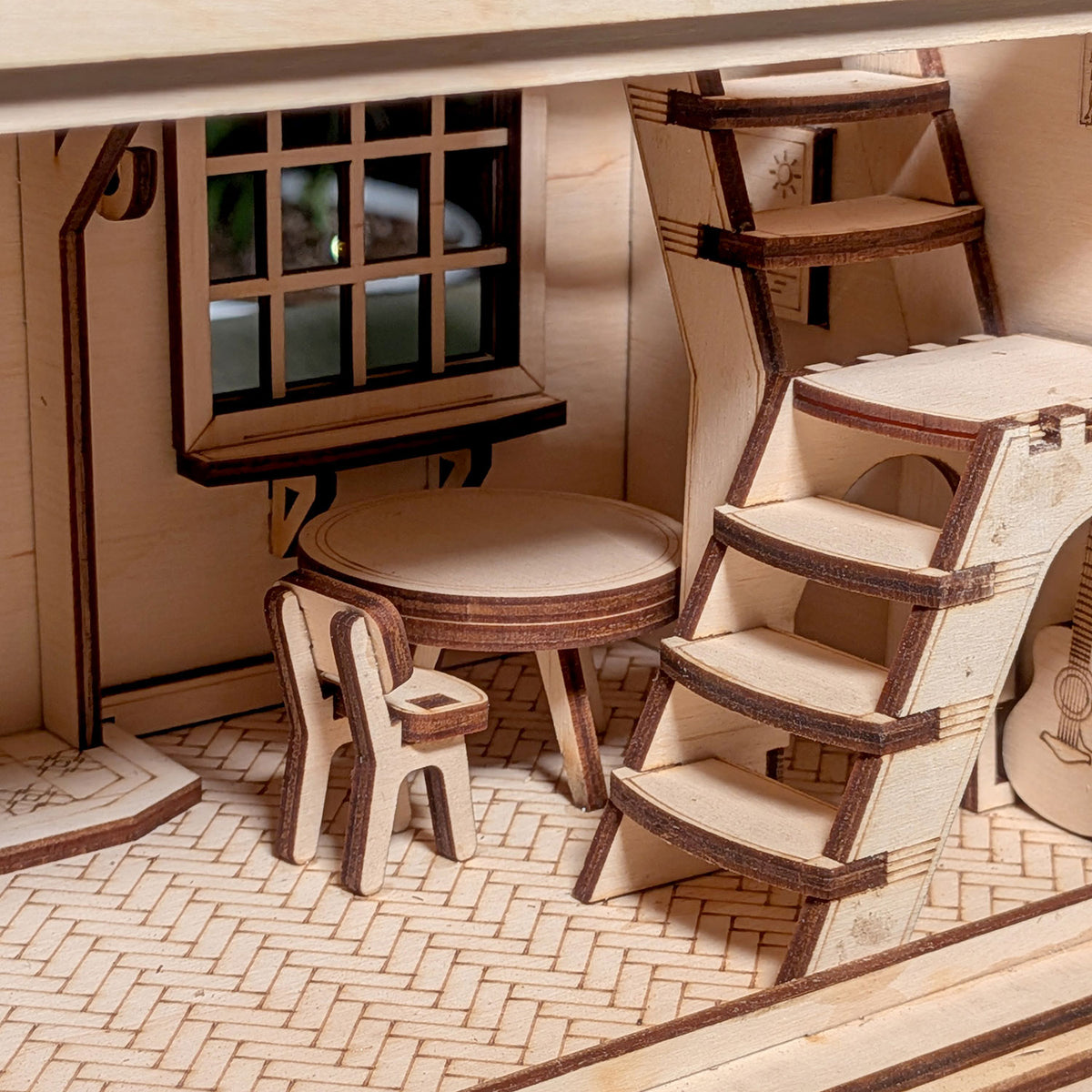 Country Dollhouse with Doll Furniture, Figures & Opening Parts - Glowforge